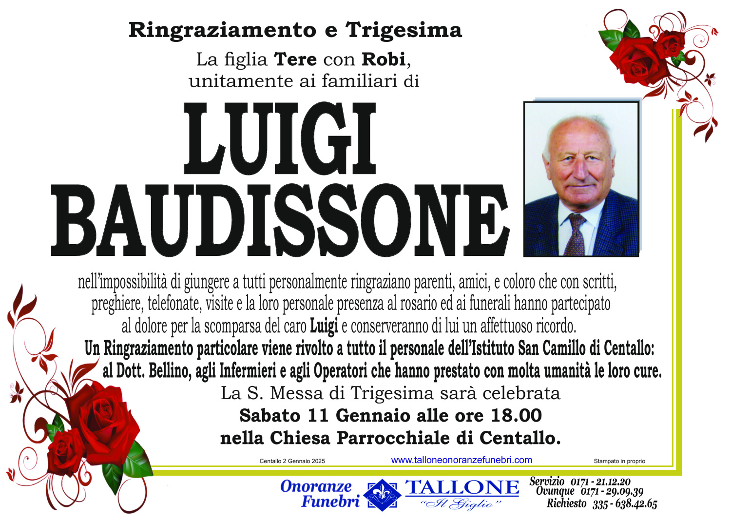 <br />
<b>Warning</b>:  Undefined variable $info in <b>/home/tallone/public_html/ringraziamenti.php</b> on line <b>68</b><br />
Luigi Baudissone